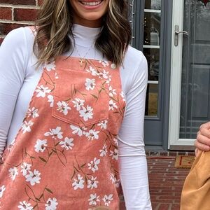 Floral Pink Apron Dress